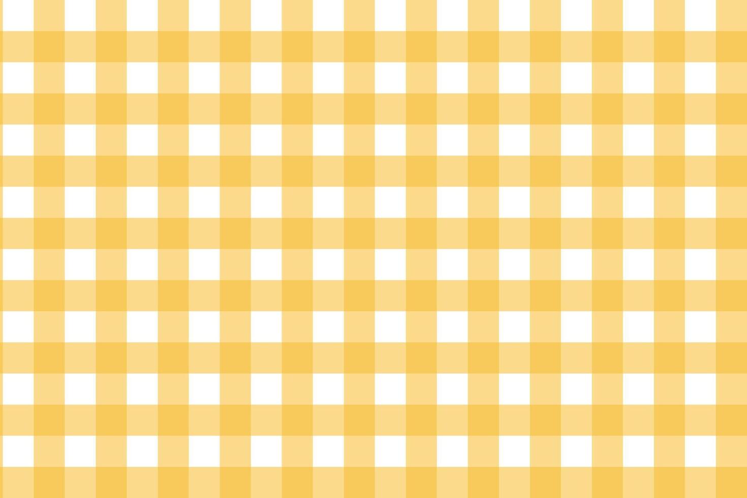 Bright yellow and white seamless gingham check pattern vector