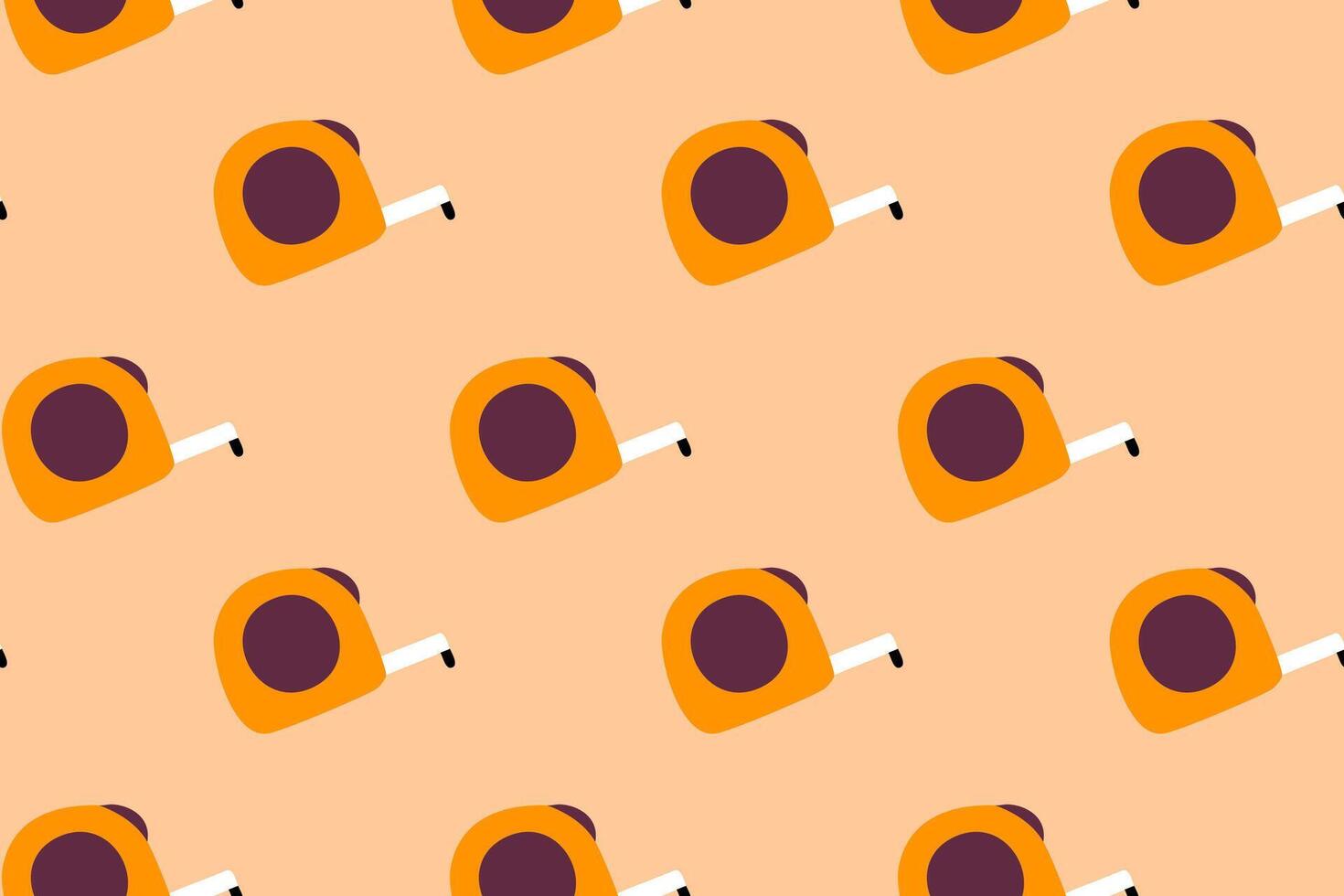 Seamless pattern with orange tape measures on orange background vector