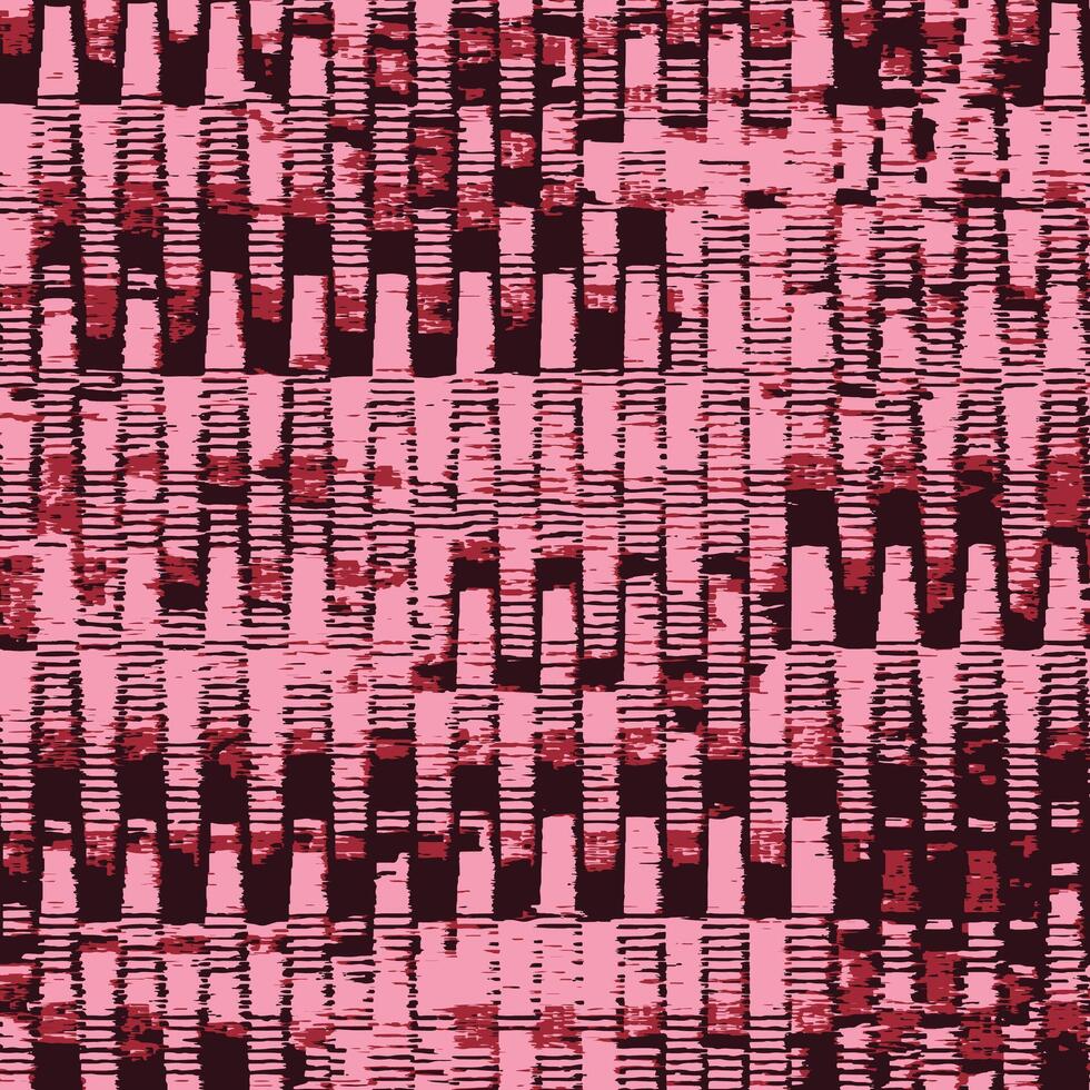 Abstract geometric composition with layered zig-zag structures and complex textures in red and pink tones vector