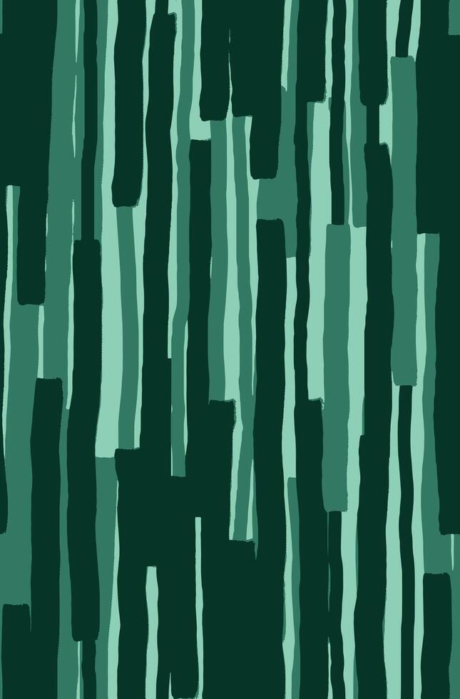 Abstract composition with vertical brushstrokes in varying shades of green vector