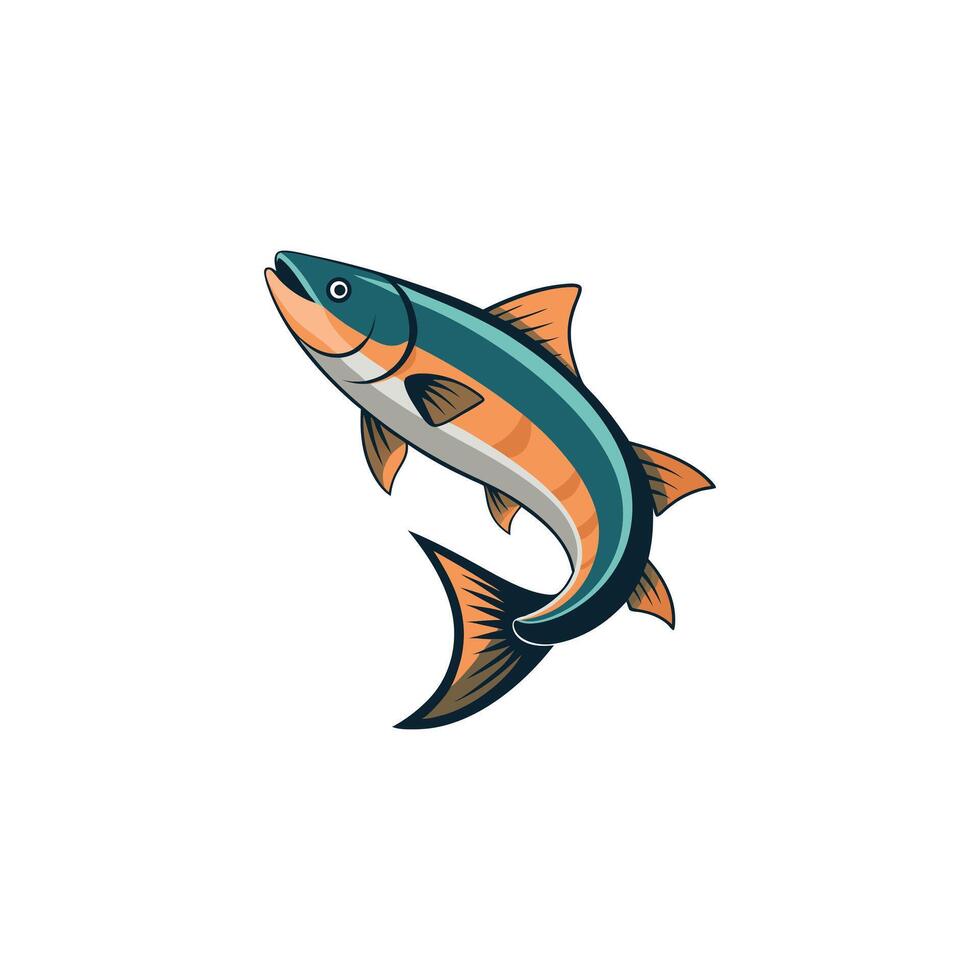 Elegant Salmon Fish Sketch Illustration vector