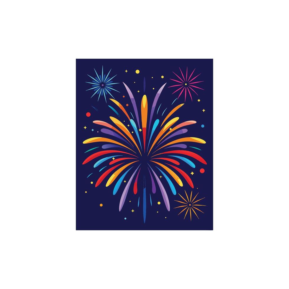 Boom and Glow Festive Fireworks Design vector