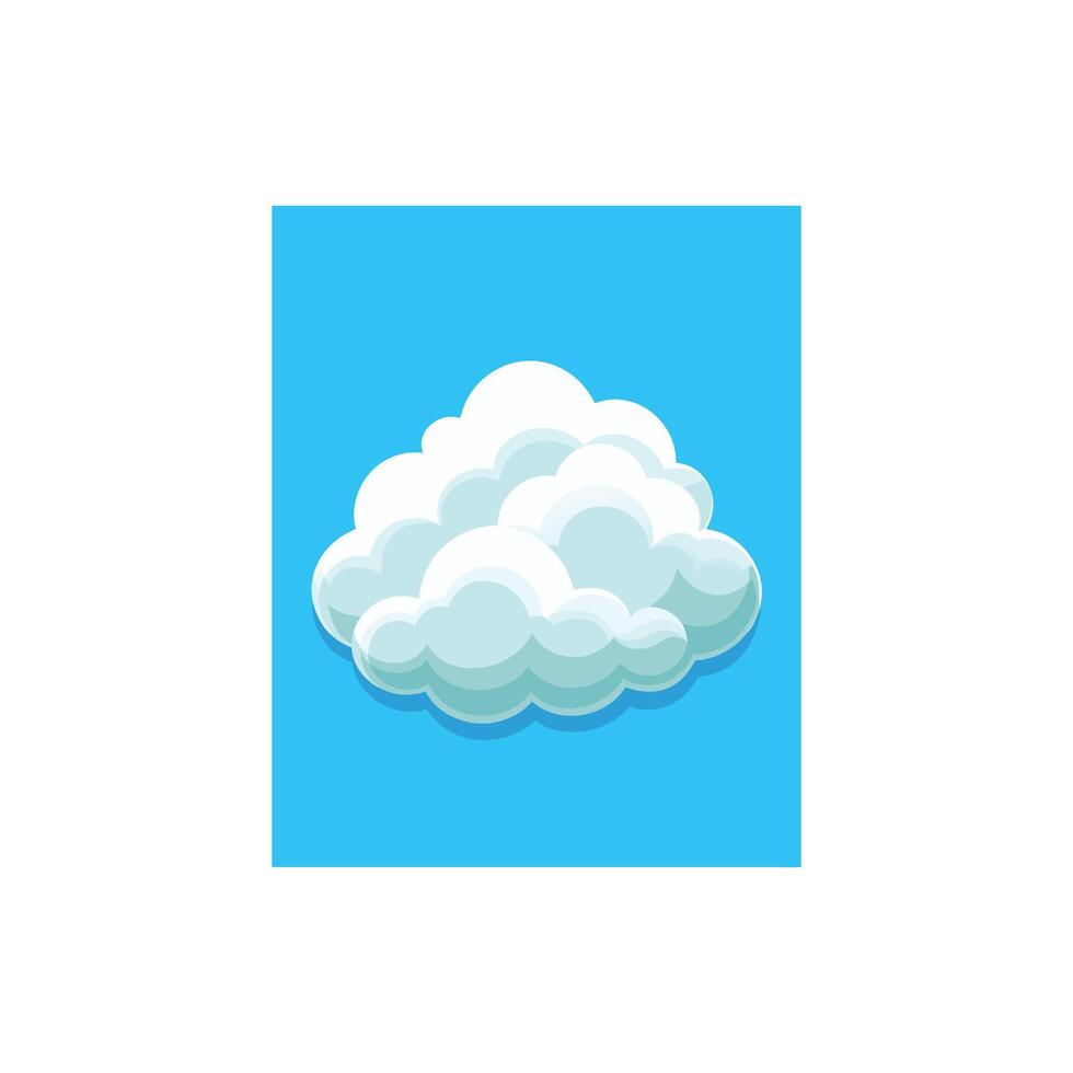 Fluffy Cloud Illustration on White Background vector