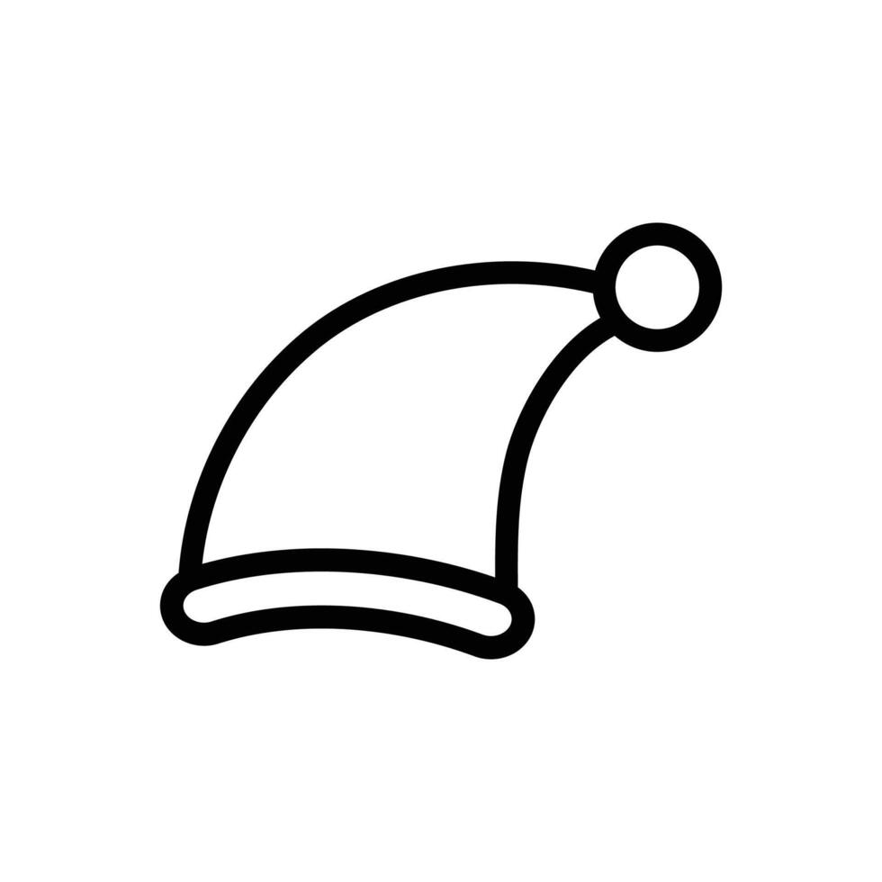 Christmas Santa Claus hat line art vector