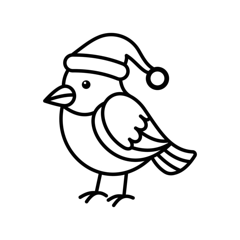 Christmas robin silhouette bird design vector