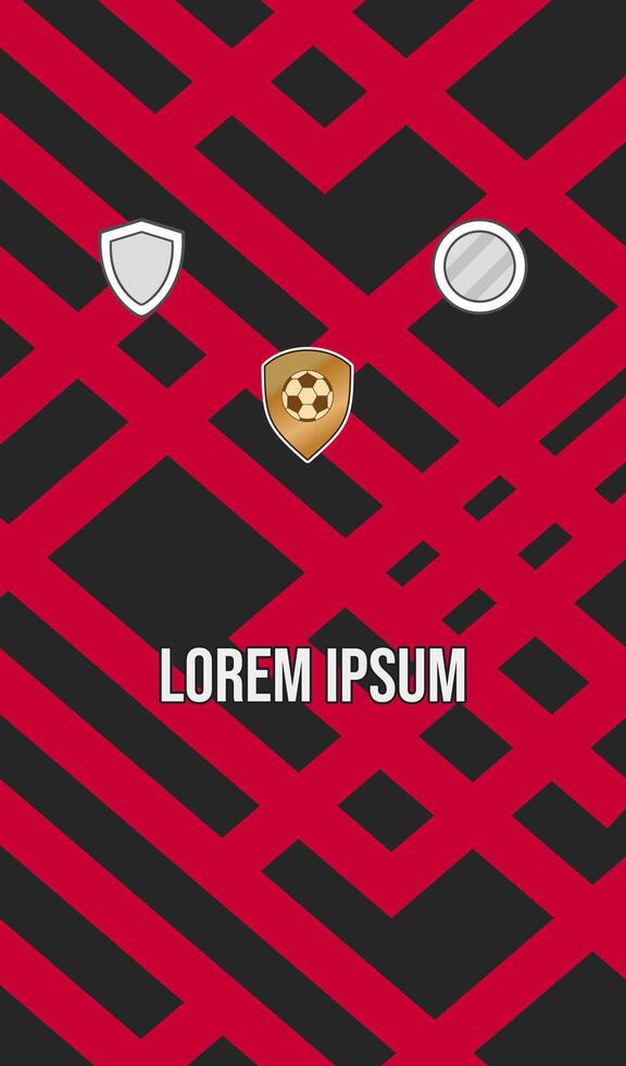 Football jersey design with red and black geometric shapes. vector