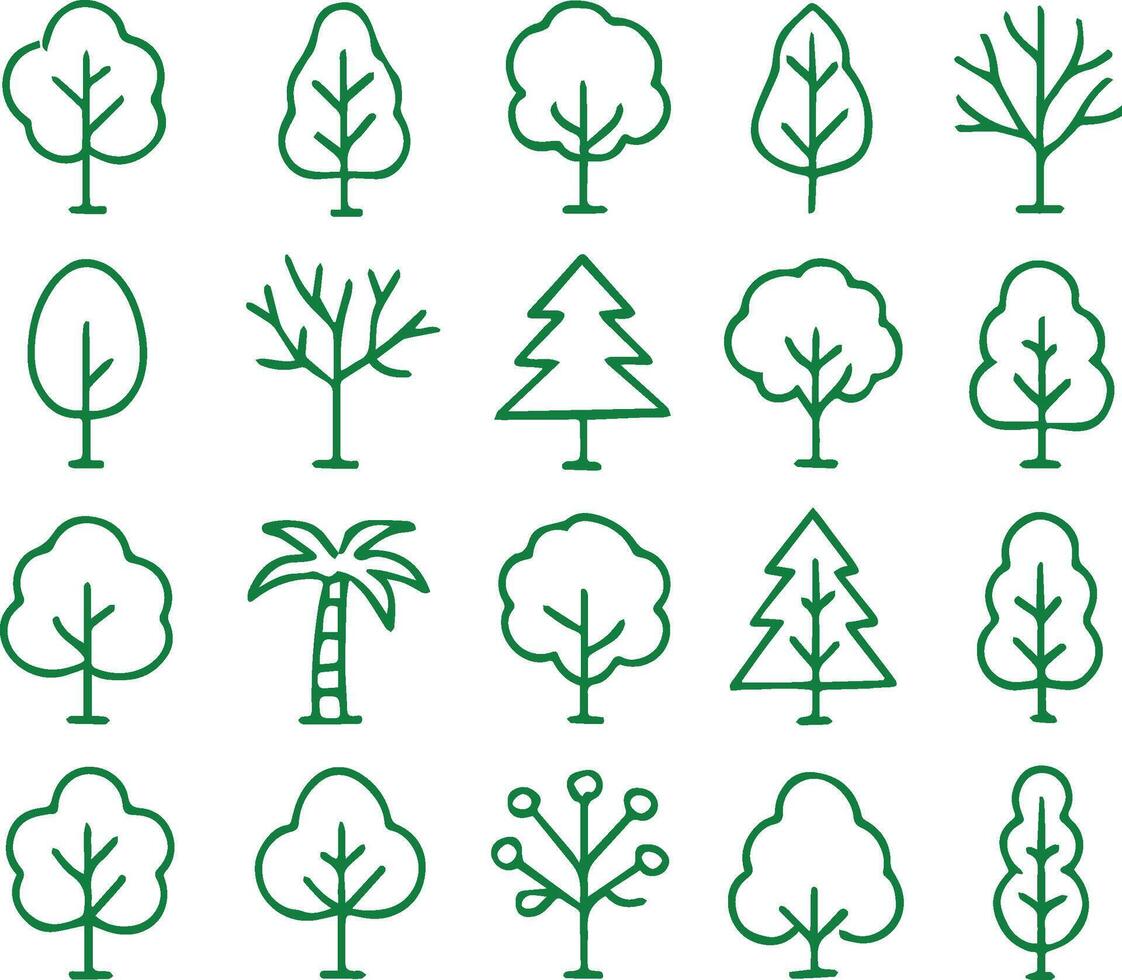Set of tree icons vector
