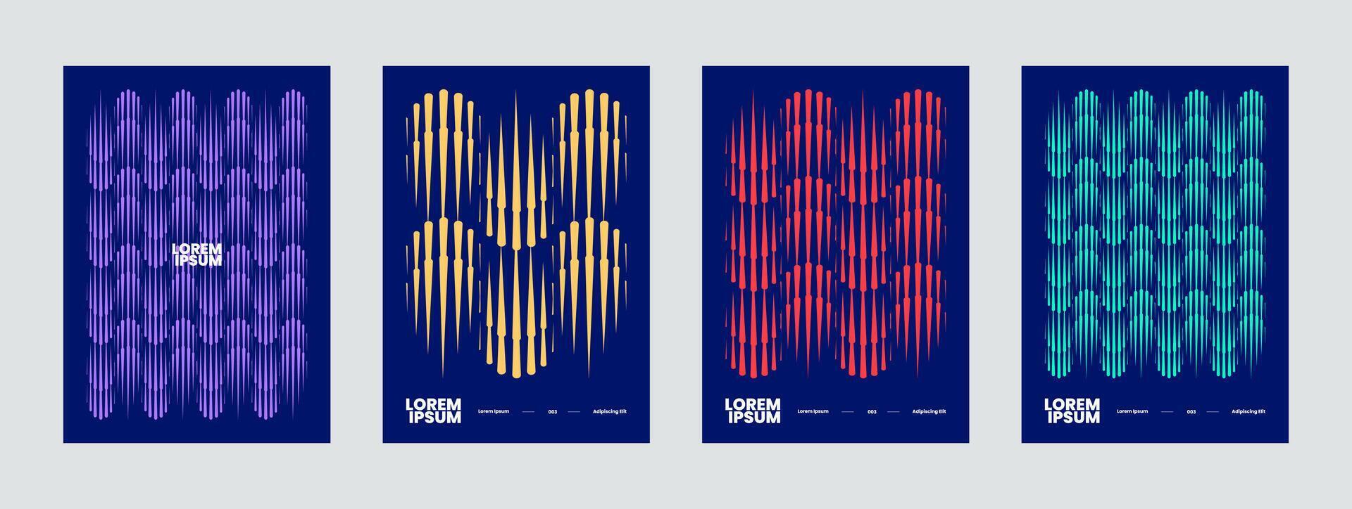 Modern poster background illustration, Set of backgrounds texture cover template with colorful abstract geometric pattern shapes, Ideal design for social media, banner, flyer and brand identity vector