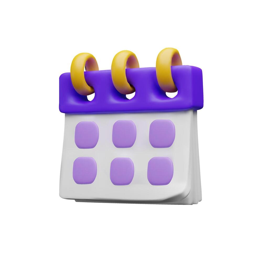 3d calendar. Three-dimensional illustration about business time. Reminder page sign. Month schedule for daily meeting. Paper agenda with deadline. Office appointment. Monthly task document vector