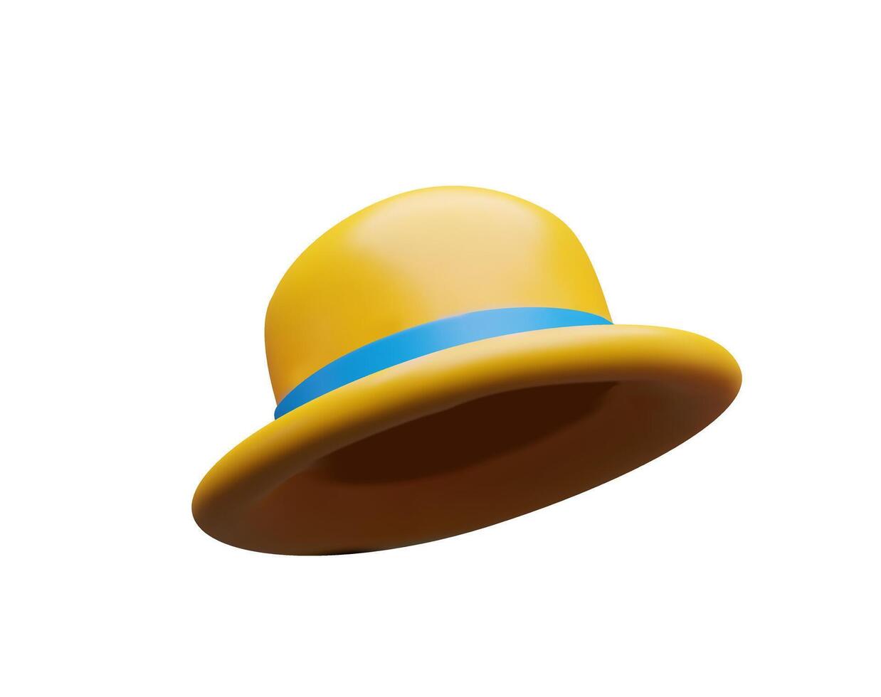 3d flying summer hat for beach. Three-dimensional sun protection head wear accessory. Straw clothing for vacation. Panama with ribbon. Lady farmer costume. Woman elegant design for travelling. vector