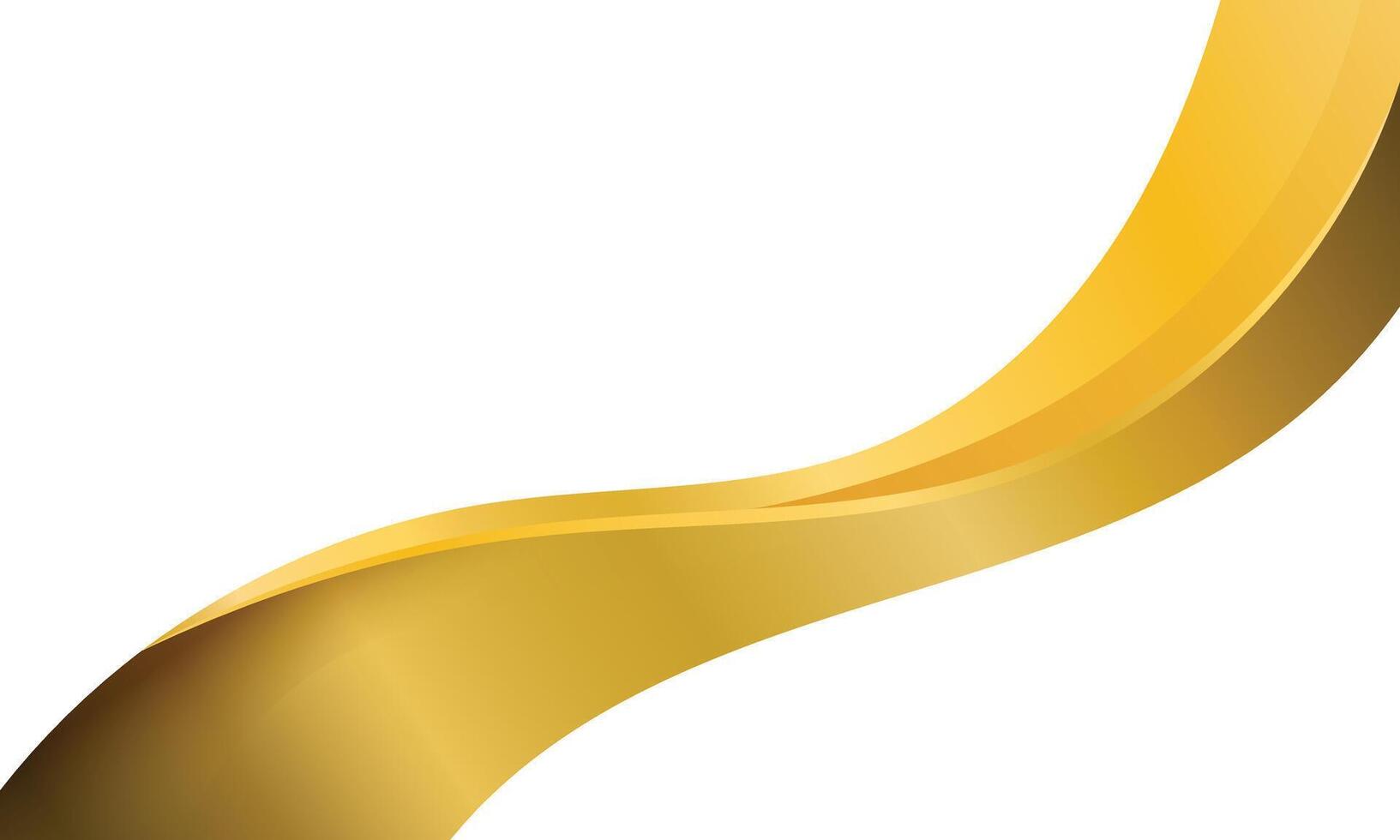 Curved gold ribbon blank background vector