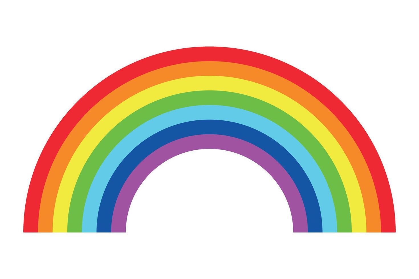 Bright Rainbow Arc. Simple Colorful Rainbow Curve Illustration. Minimalist Flat Design for Kids, Posters, Cards, Nursery, Education, and Creative Projects vector
