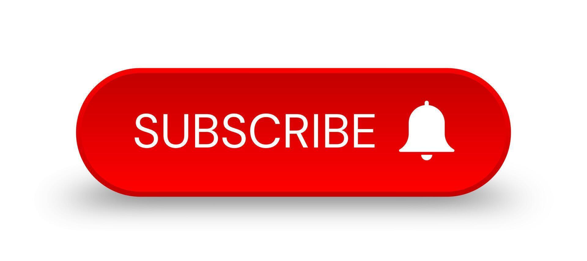 Red 3d subscribe button. Button element for web design and mobile devices vector