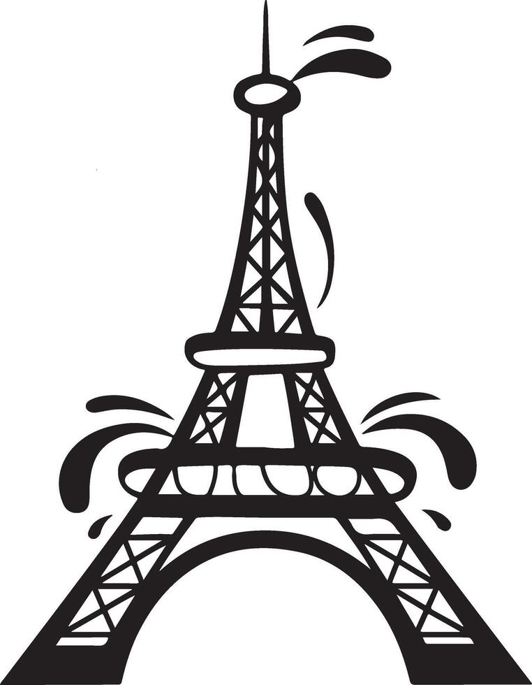 Eiffel Tower Icon Silhouette With Unique Artistic Flair For Design Projects vector