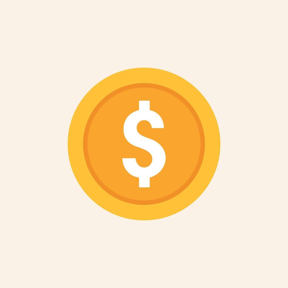Gold Coin Icon Template Illustration Design vector