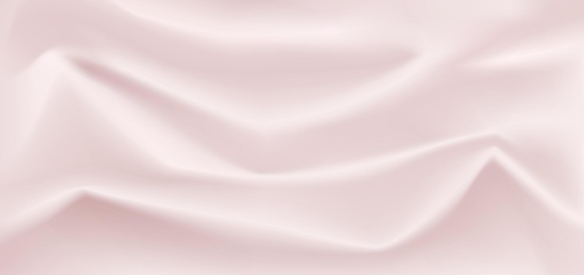 Texture of pink silk. Fabric with smooth pleats background. Texture of textile pattern. Realistic 3D illustration design for advertising. vector