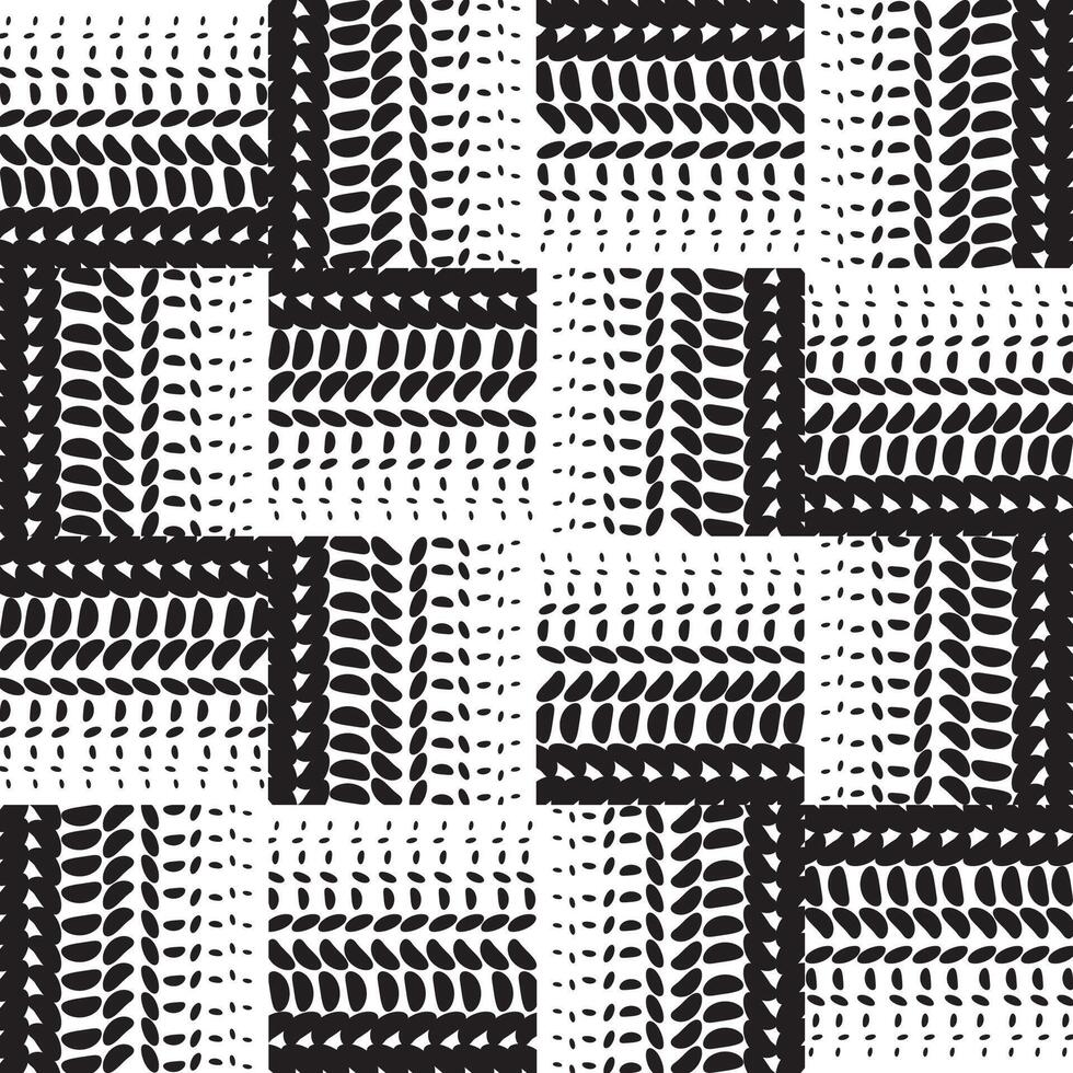 Dotted pattern texture of checkered fabric background. Wavy ripple white tartan texture. Artistic abstract seamless pattern vector