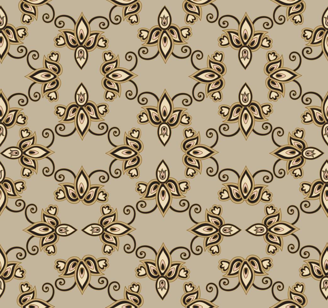 Arabesque line seamless pattern. Flourish ornamental texture in damask asian style. vector