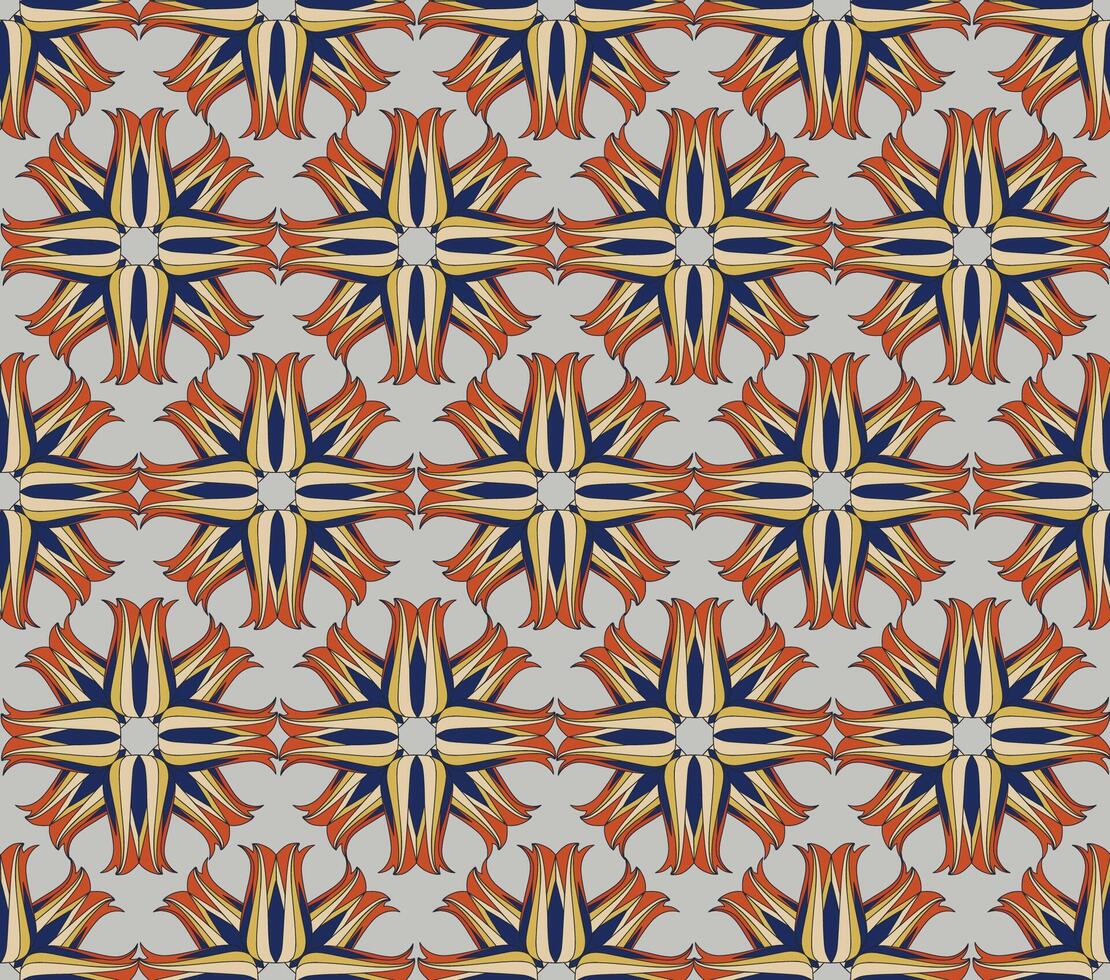 Seamless pattern flourish ornament in 1920s graphic design style. Artistic abstract vintage geometric diagonal structure asian ornamental texture vector