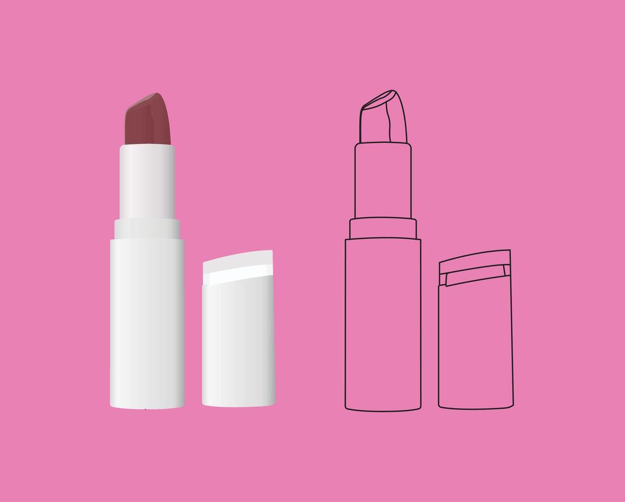 Lipstick design and art illustration. vector