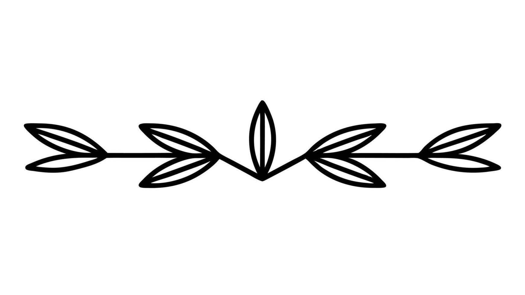 Minimalist Floral Divider Botanical Element Graphic Design vector