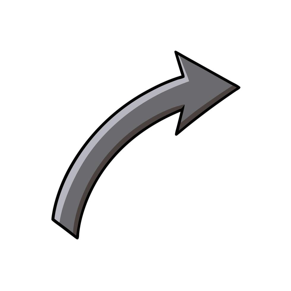 Grey Curved Arrow Pointing Upward Direction Illustration vector