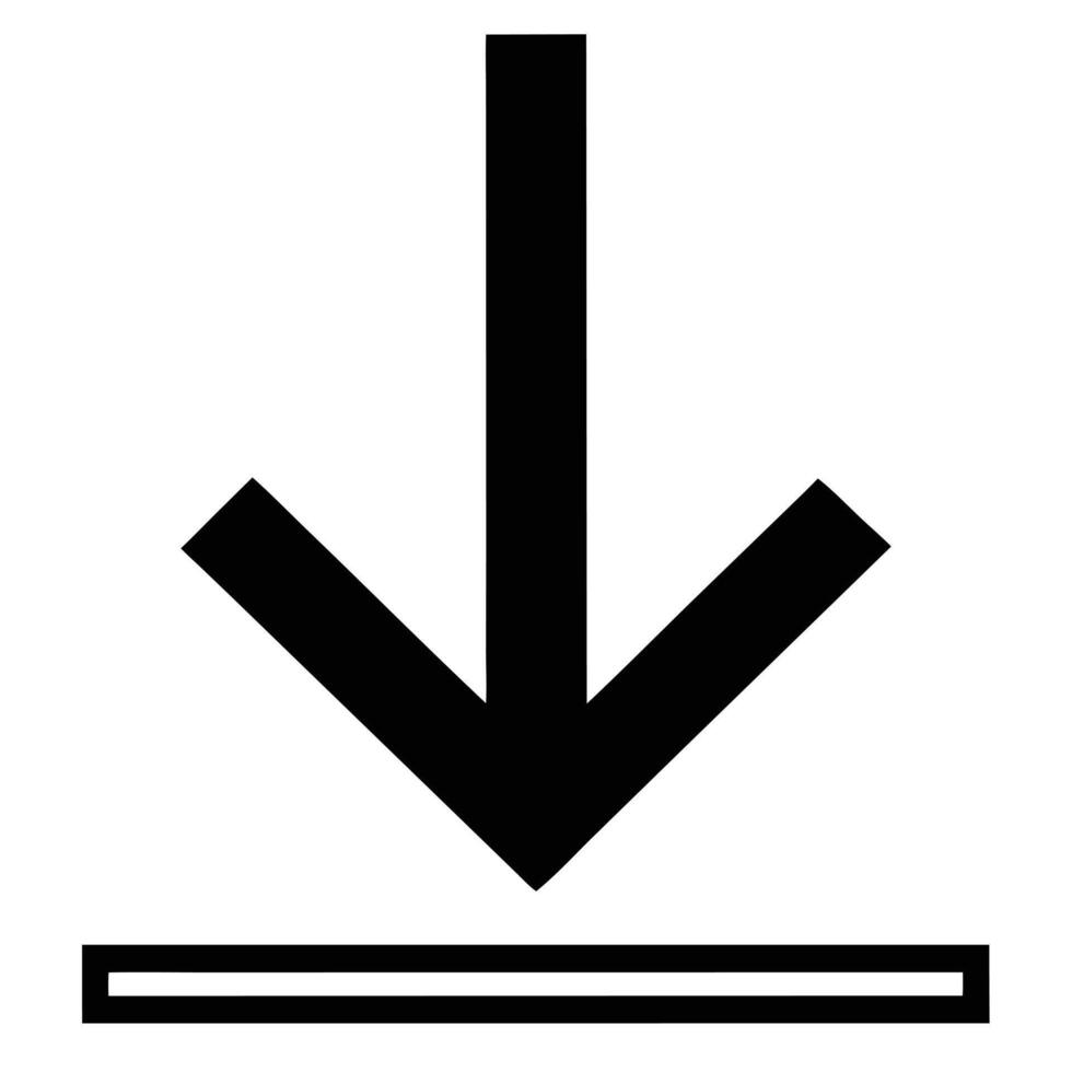 Black Download Arrow Simple Minimalist Graphic vector