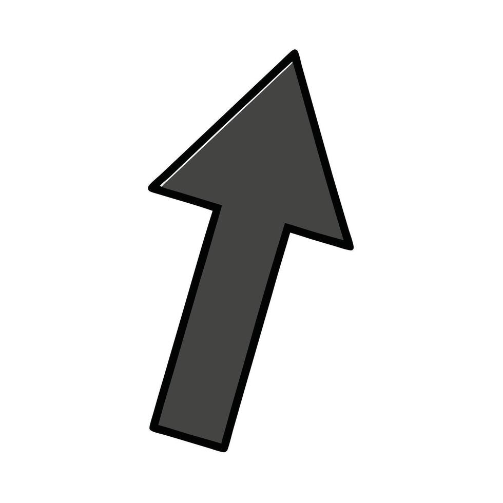 Gray Directional Arrow Pointing Upwards On White Background vector