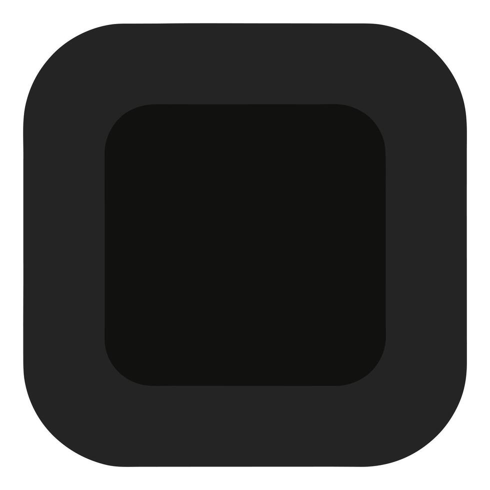 Dark Square With Rounded Corners Simple Design vector