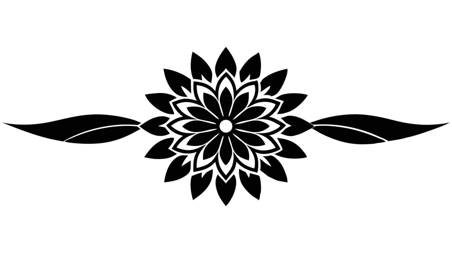 Black Flower Floral Design Element Illustration Isolated vector