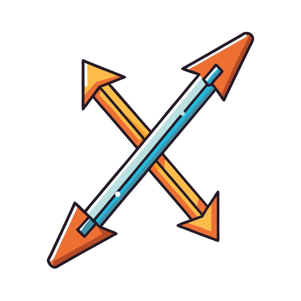Crossed Arrows Directional Sign Symbol In Cartoon Style vector