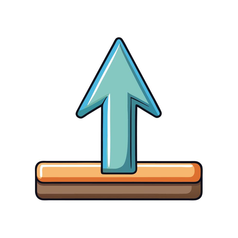 Isolated Cartoon Arrow Icon Upload Design vector