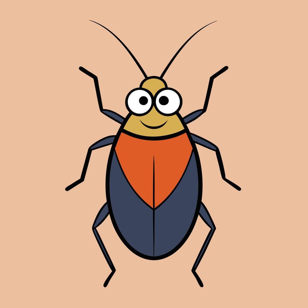 Cartoon Happy Insect Illustration Simple Design vector