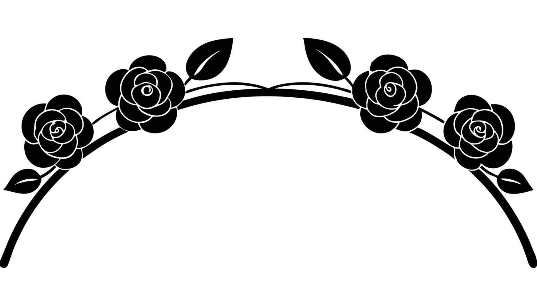 Floral Frame Element With Roses And Leaves vector