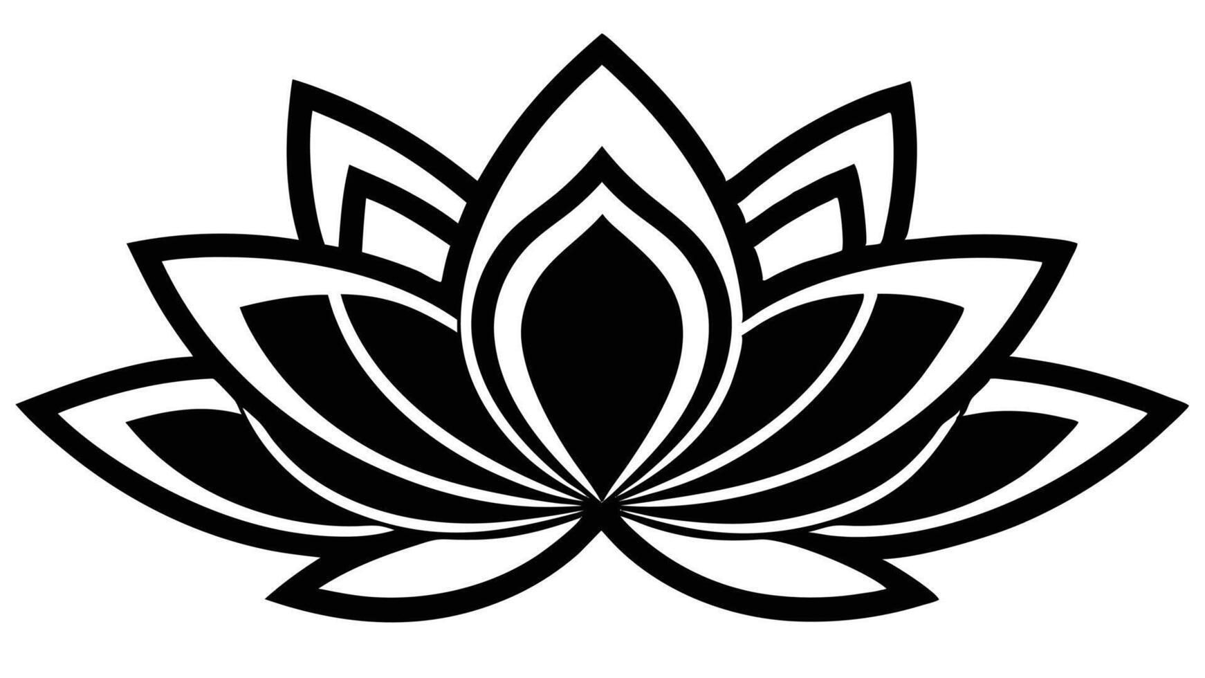 Black And White Lotus Flower Illustration vector