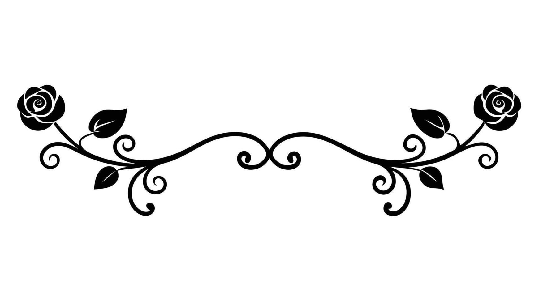 Elegant Rose Vine Divider Decoration Floral Design vector