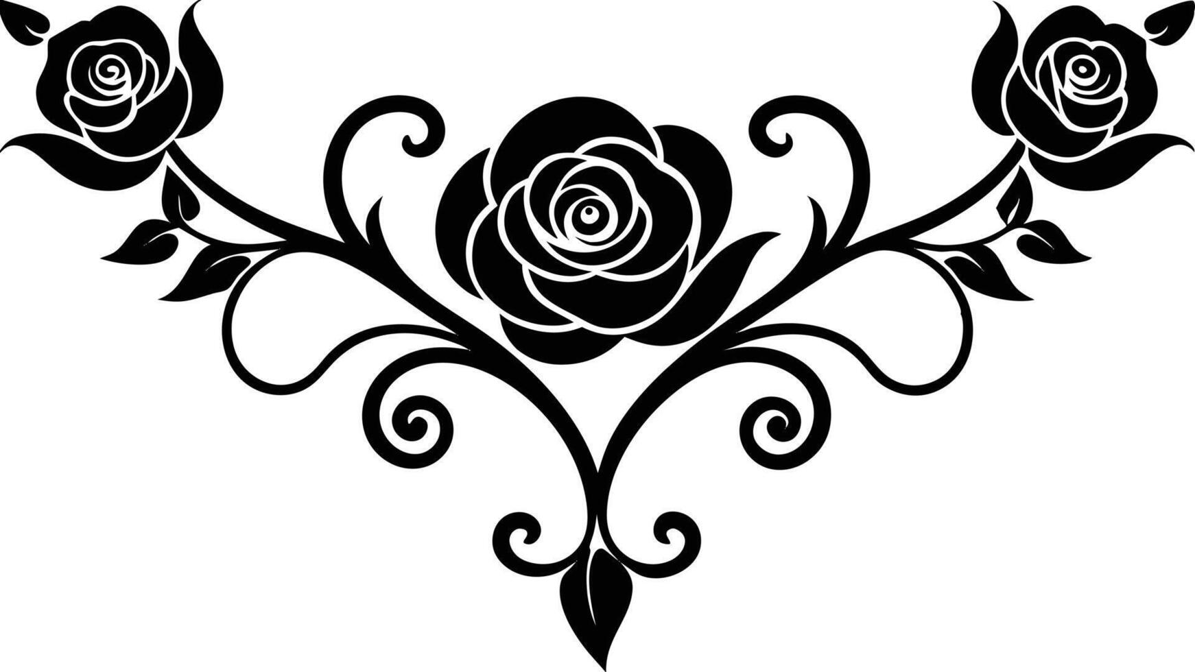 Elegant Floral Ornament Black Design vector