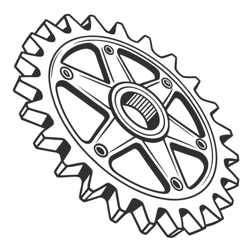 Black And White Gear Illustration Design vector