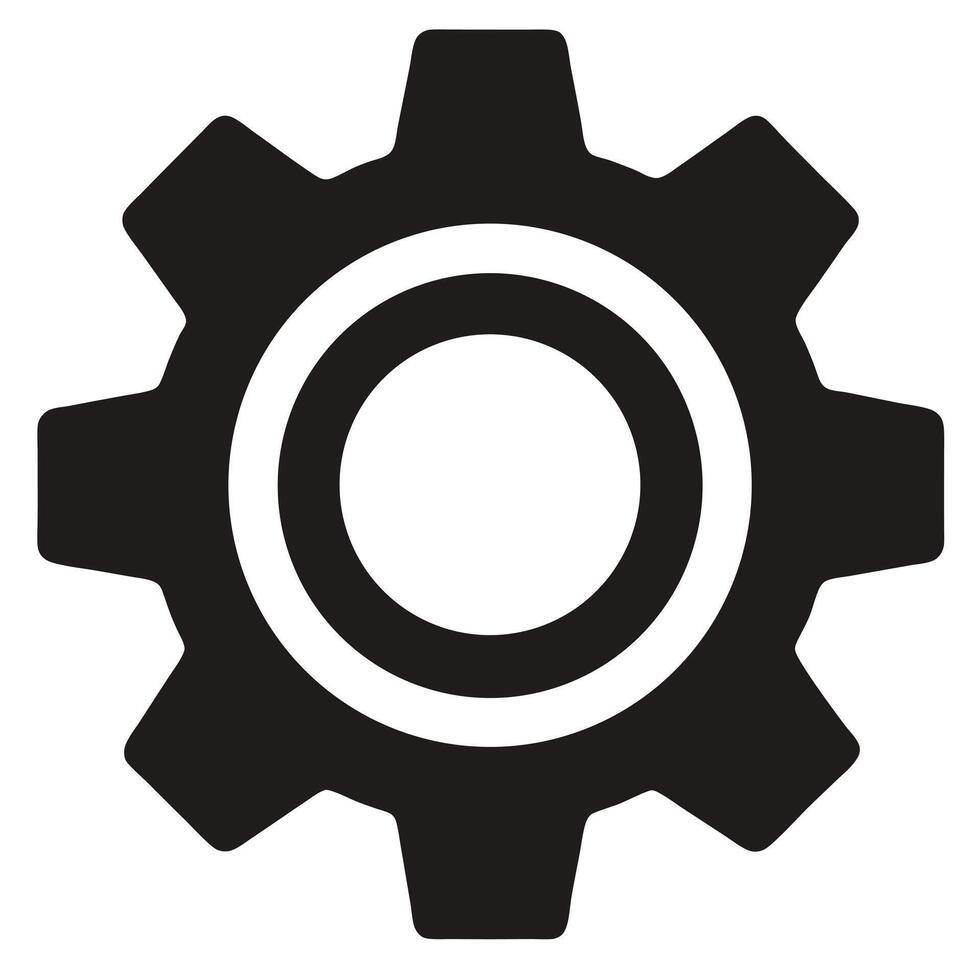 Black Gear With Inner Circles Icon vector