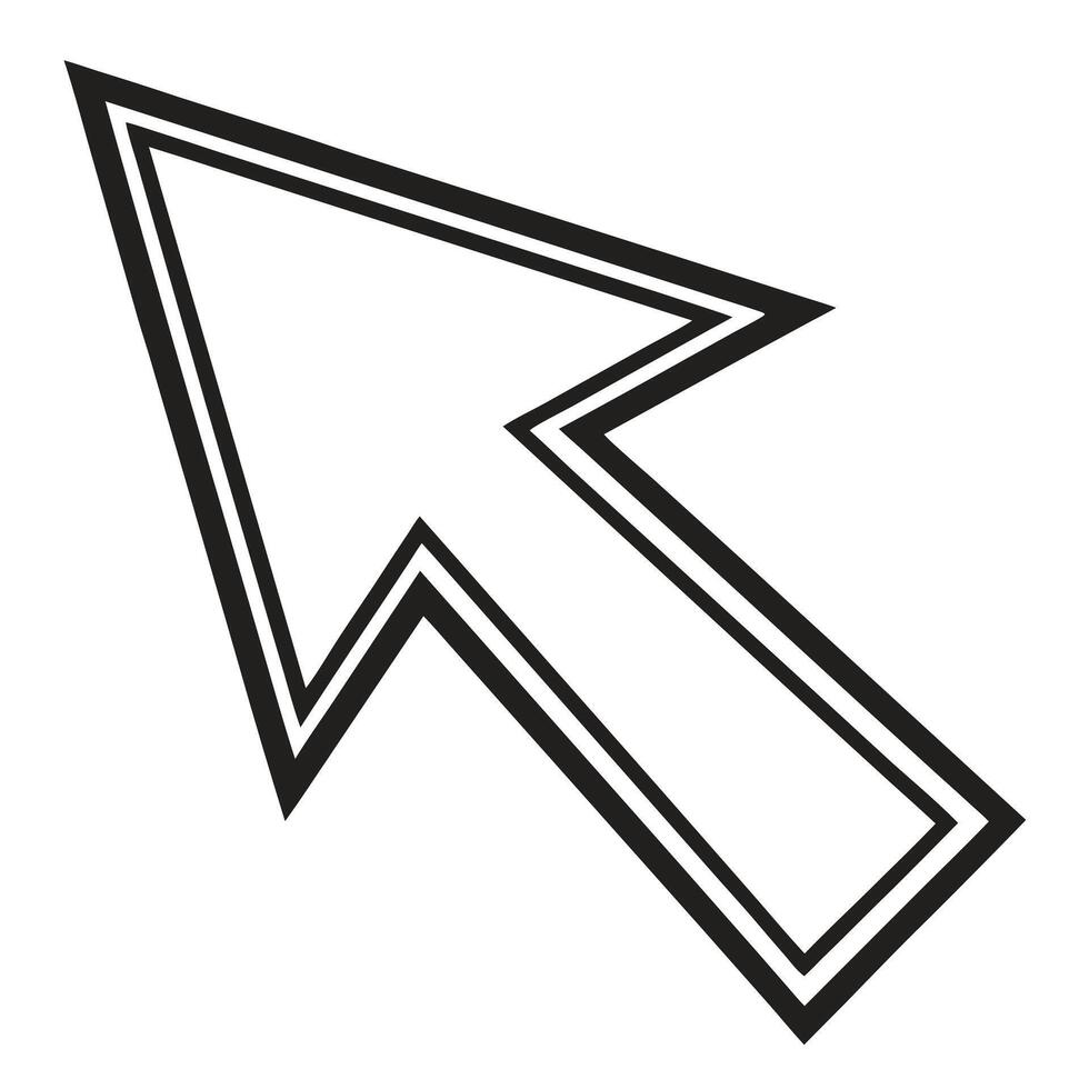 Arrow Cursor Icon Pointing Direction Linear Style vector