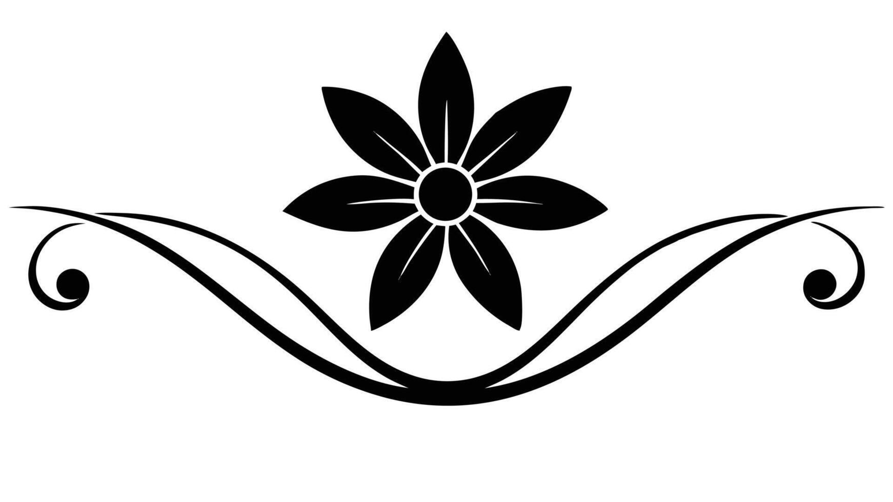 Floral Ornament Decorative Element Black And White Flourish Design vector