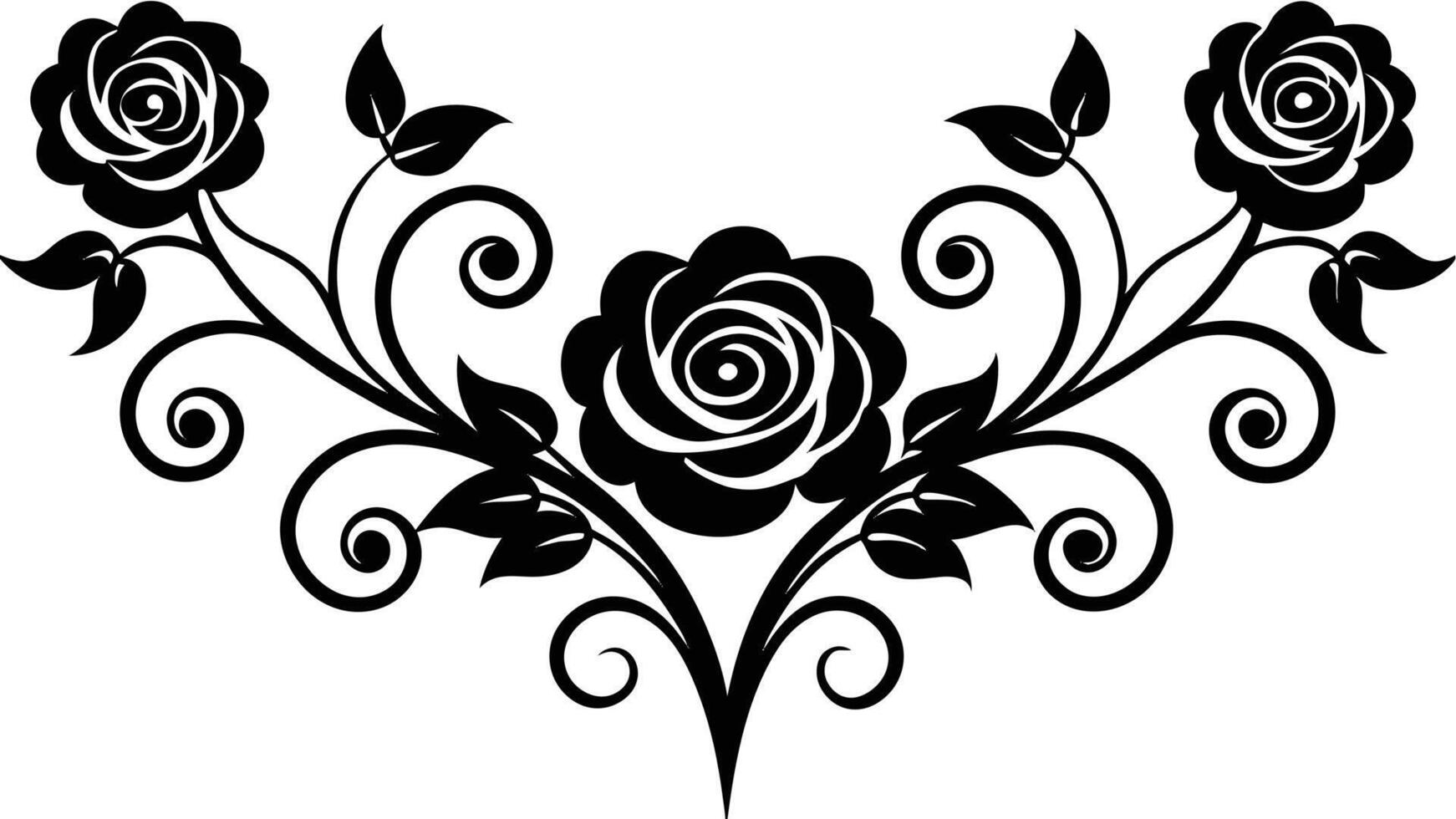 Elegant Floral Design Black And White Rose vector