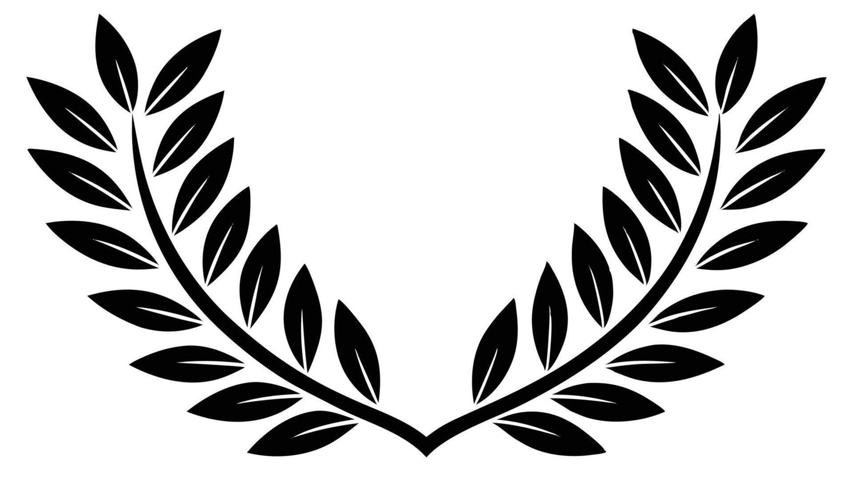 Black Laurel Wreath Isolated On White Background vector
