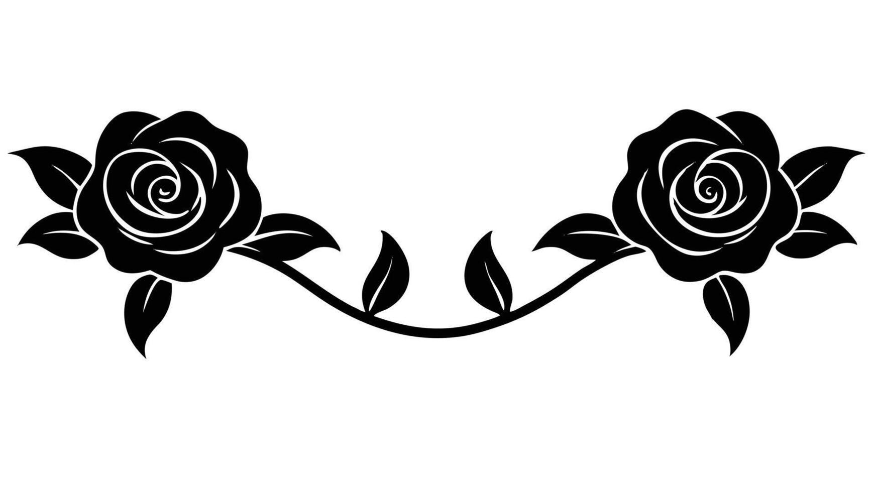 Elegant Floral Border With Roses And Leaves vector