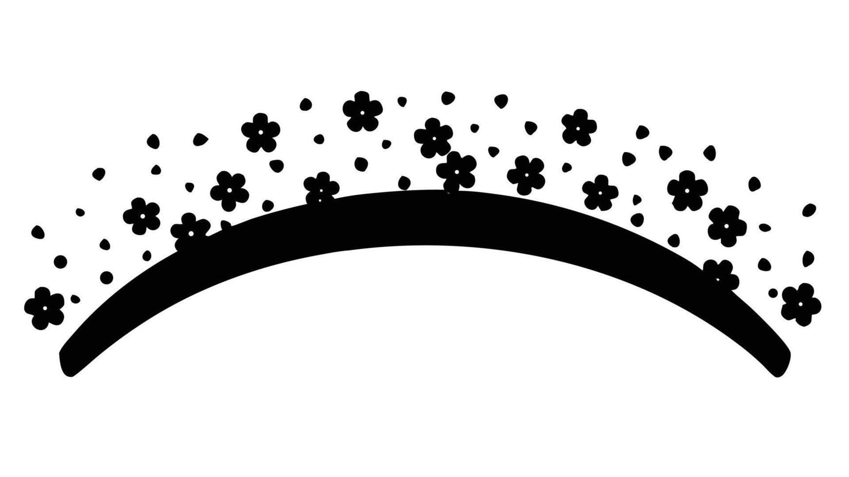 Floral Arch Design Black And White Simple vector