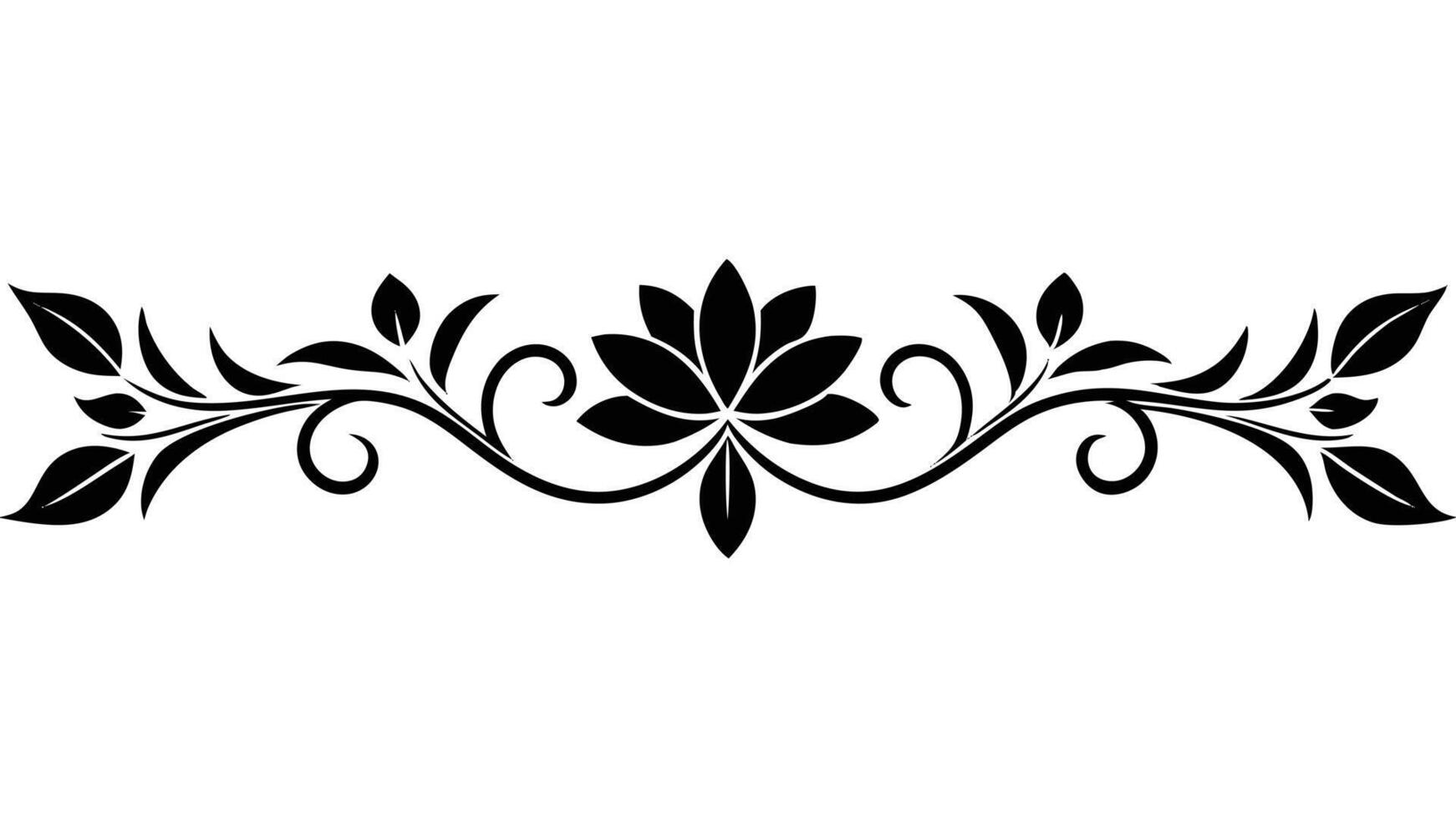 Black And White Floral Decorative Ornament Graphic vector