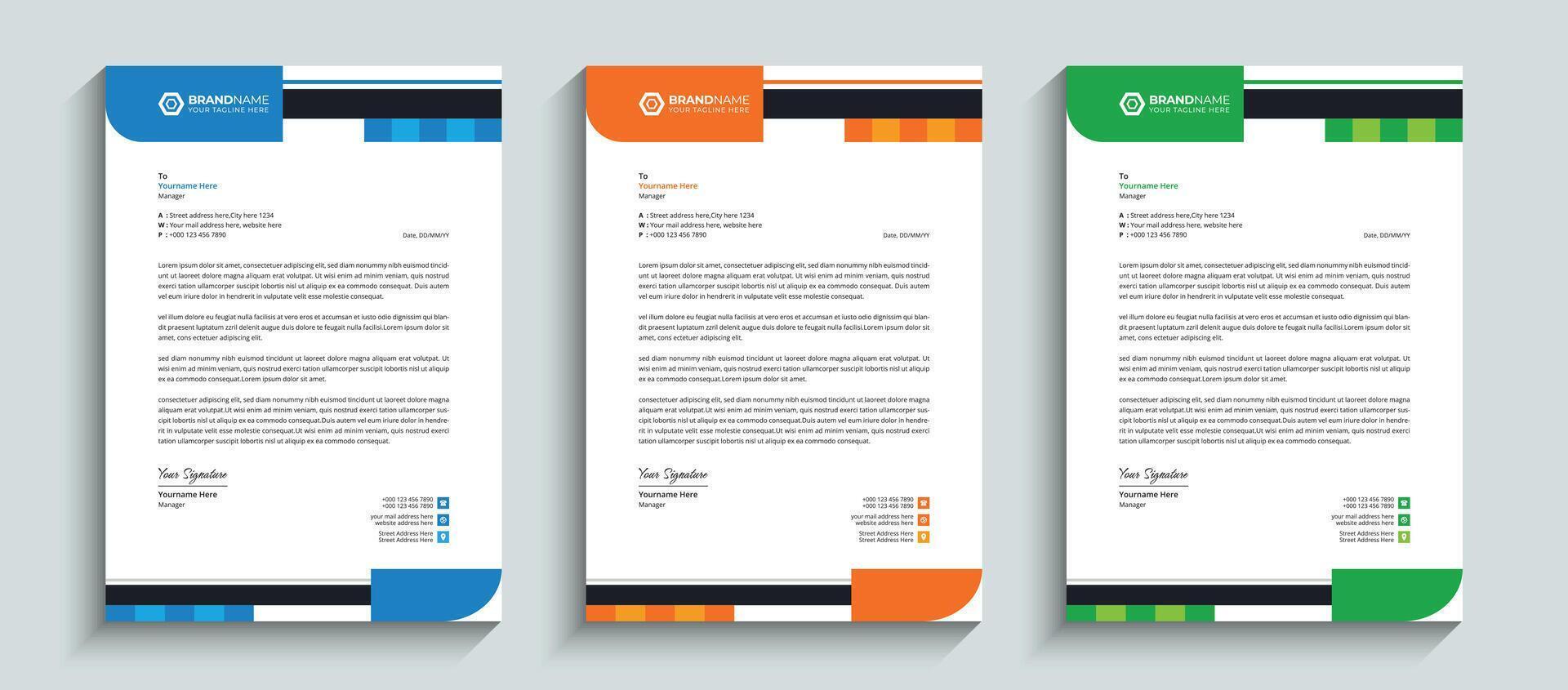 Simple professional modern corporate business style letterhead design template. Template design for letterhead, stationery, identity, document, branding, and layout design for your business project. vector