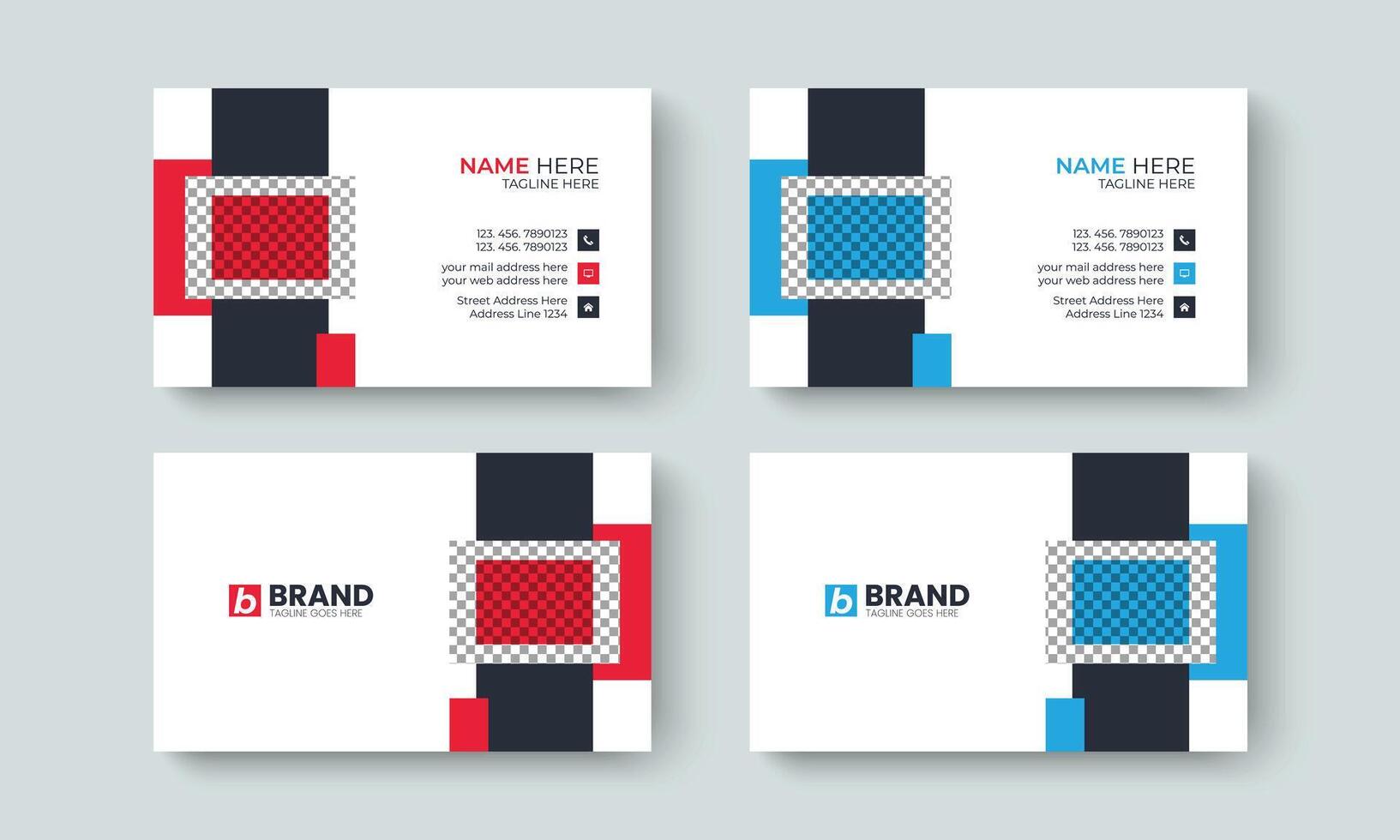 Corporate modern creative and simple business card design layout template. Template design for business card, visiting Card, identity card, contact, branding, stationery design template. vector