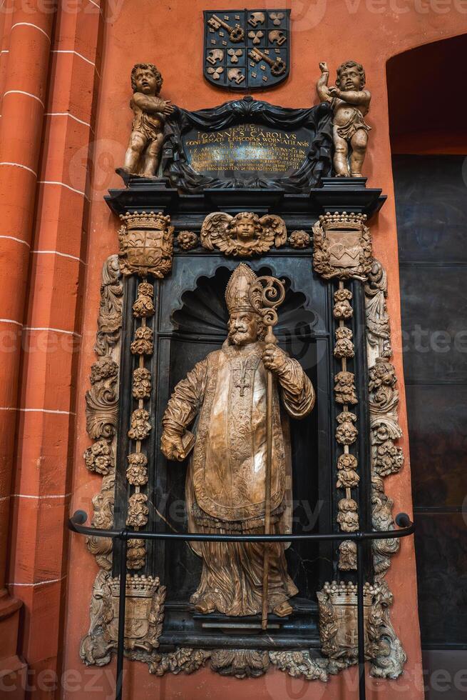 Ornate Religious Statue with Mitre and Crosier in Frankfurt, Germany photo