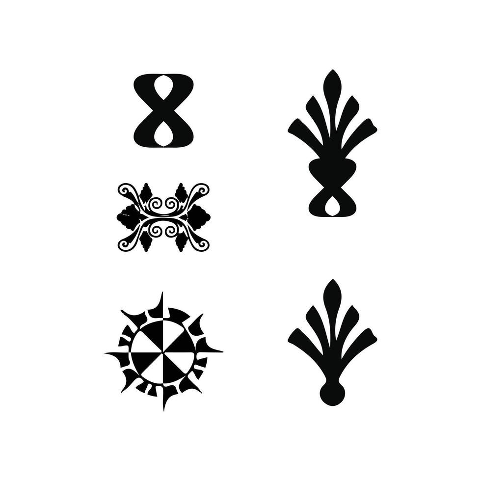 Collection of Ornate Black and White Decorative Motifs vector